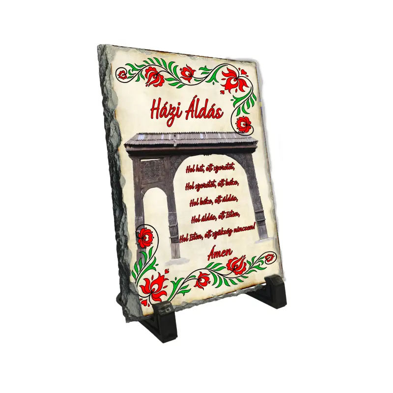 Házi Áldás, piatra ardezie personalizata, cu mesaj model, pa138